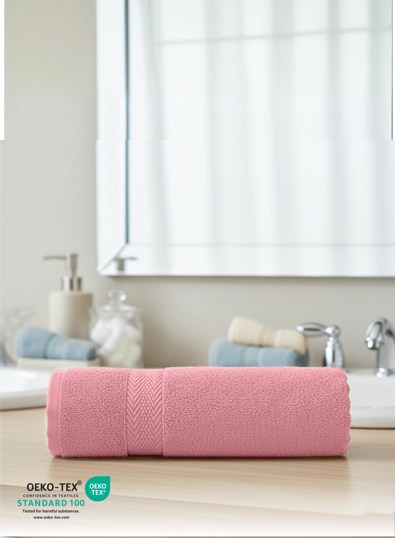 كوتون هوم Cotton Home Premium Cotton Towel 40x70cm Hand Towel 600 GSM Quick Dry Highly Absorbent Thick Bathroom SoftTowels for Bath And Spa Lightweight, Quick Dry and Durable Pink - Image 2